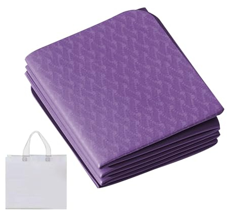 Alfombra de Yoga Plegable,Tapete Antideslizante para Fitness de 6 mm - Colchoneta Ligera de Yoga Plegable con Bolsa de Almacenamiento para Viajes Casa Exteriores Estudio Entrenamiento,Para
