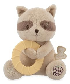 Kaloo – Plüschtier Waschbär mit kühlendem Beißring – Babyspielzeug aus Mikrovelours und weichem Silikon – Lindert empfindliches Zahnfleisch – Waschbar – Ab 6 Monaten – K208006
