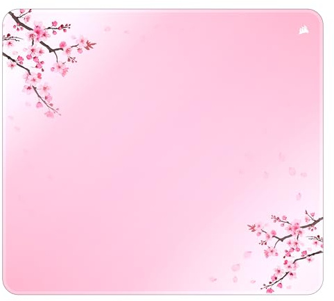 Corsair MM300 Large Cherry Blossom Anti-Fray Cloth Gaming Mouse Pad | 45cm x 40cm, Textile-Weaved Cloth, Anti-Slip Rubber Base, Reinforced Stitched Edges