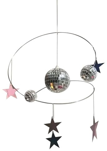 Small Disco Balls Hangable Handmade Sun Catcher Spiral Spinner Sunlight | Sun Catcher With Disco Ball And Reflective Stars for Home Garden Balcony Car Rearview Mirror Party Wedding Birt