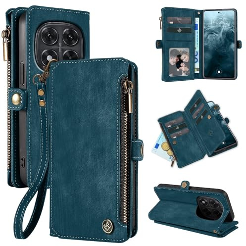LBH Handy Hülle für Xiaomi Redmi Note 15 Pro+ 5G Klapphülle RFID Schutz Wallet Geldbeutel Geldbörse Cover Case Flipcase Kartenfächer Geldfach Münzfach Petrol