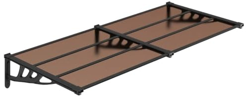 Mhdvray Türvordach Schwarz 152,5 x 90 cm aus wetterfestem Polycarbonat mit robustem Aluminiumrahmen Modernes Design und einfache Montage für Eingang Terrasse Balkon