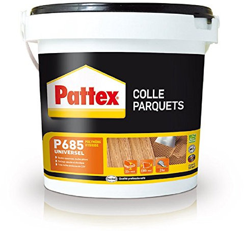 PATTEX Parquet P685 - Polymerkleber für alle Arten von Parkett und Klingenlänge, geeignet für beheizte Böden, sorgt für eine starke und dauerhafte elastische Verklebung - 16 kg Eimer