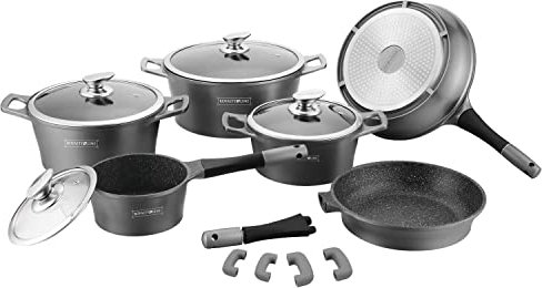 Royalty Line RL-ES1014M Silver Robot de Cocina 3 en 1, Acero Inoxidable Vidrio, Zwart