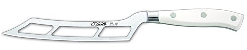 Arcos Serie Riviera Blanc - Cuchillo para Queso - Hoja de Acero Inoxidable Forjado NITRUM 145 mm - Mango de Polioximetileno (POM) Color Blanco