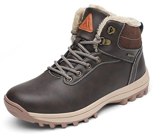 Pastaza Uomo Donna Scarpe da Escursionismo Trekking Inverno Outdoor Impermeabili Stivali da Neve,Marrone,46EU
