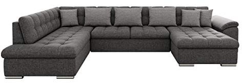 Mirjan24 Eckcouch Ecksofa Niko, Design Sofa Couch mit Schlaffunktion U-Sofa Große Farbauswahl Wohnlandschaft (Ecksofa Rechts, Lux 06 + Lux 06 + Lux 05)