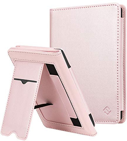 Fintie Custodia per Kobo Clara HD 2018 - Stand Cover Protettiva Case con Card Slot e Hand Strap, Funzione Auto Sveglia/Sonno, Oro Rosa