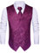HISDERN Gilet Costume Homme Violet Paisley Mariage Gilet Cravate Pochette Mouchoir Ensemble Jacquard Gilets Sans Manche Hommes 4XL