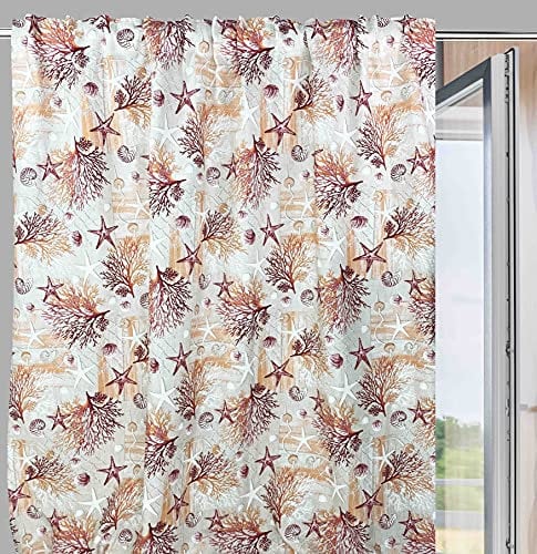 La biancheria per la casa Tenda loneta Mare Marino Coralli Rosso cm. 150x280 Made in Italy