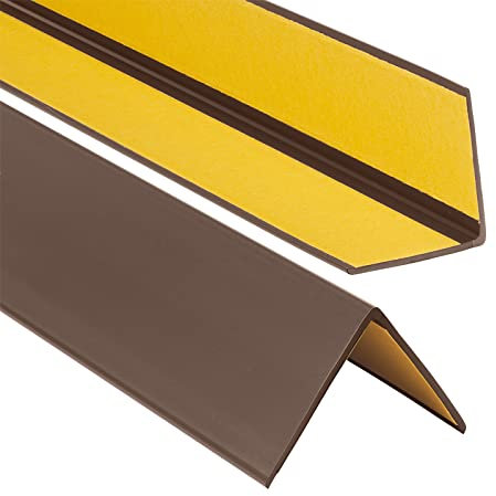 ProfiPVC Cornière PVC 50x50 mm 100cm - Baguette d’angle de protection, profilé d'angle caoutchouc autoadhésif - Protection d'angles et rebords, flexible, facile à installer, Brun