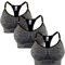 Libella 3er Pack Damen Sport BH Bustier Comfort BH Reissverschluss Gepolsterter Push UP Stützfunktion verstellbare Träger Ohne Bügel Yoga Fitness 3714 Grau SM