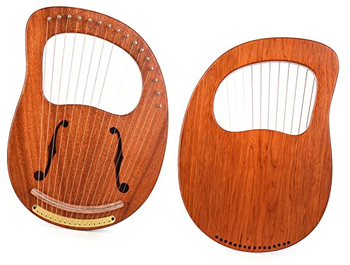 Lyre Harfe 16-saitige Hölzerne Lyre Harfe Strings Massive Holzschnur Instrument & Bag Tuning Wrench Saiten