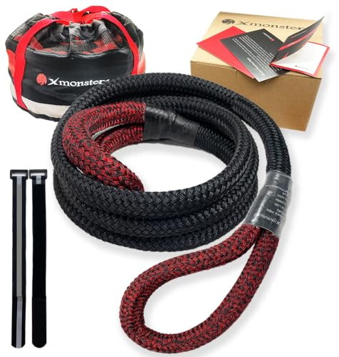X MONSTER Kinetic Recovery Bridle Extension Corde 7/8'' x 10' (MBS 13,2 kg) Deux points de récupération, noir