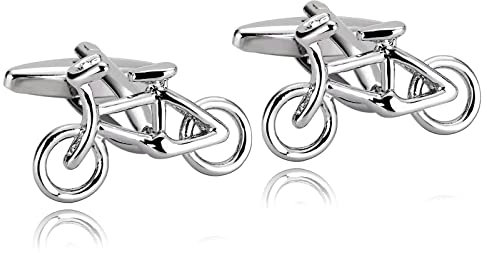 Stfery Cufflinks Gravur, Manschettenknöpfe Herren Silber Edelstahl Fahrrad Fahrrad Schmuck Nützliche Geschenke für Männer