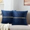 MAIXUN Samt Kissenbezüge 45x45 cm Navy Blau Zierkissenbezug Sofakissen Weich Couchkissen Kopfkissen Sitzkissen Kissenbezug Deko Kissen Deko Luxuriös für Wohnzimmer Schlafzimmer Büro Auto Sofa 2er Set