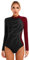Doomiva Damen Turnanzug Langarm Tanzbody Glitzer Gymnastikanzug Ballettanzug Eiskunstlaufanzug Leotards Strass Wettbewerb Tanzkleidung Burgundy S