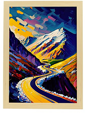 Nacnic Poster Stilfser Joch im Ölgemälde Stil. Illustrationen von Denkmälern und Städten im fotografischen Vollfarbstil. Innenarchitektur und Dekoration. A3 mit Leichtholzrahmen.