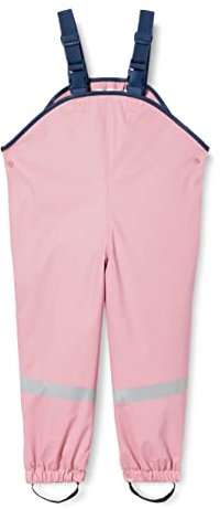 Playshoes Pantaloni fango, salopette antipioggia, fodera in pile, Pantaloni antipioggia antivento e impermeabili Unisex - Bambini e ragazzi, rosa pastello, 92