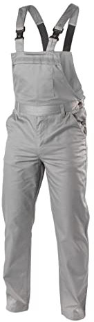 Högert Arbeitslatzhose Fabian für Herren in Hellgrau 4XL, Strapazierfähig & Bequem, EN ISO 13688, Verstellbare Träger, Taschen, Reflexelemente, Bau-, Lager-, Servicearbeiten, S-4XL
