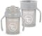 Twistshake 360 Cup + Mini Cup | Baby Sippy Cups with 360° Drinking Rim and Soft Spout with Fruit Mixer - 230ml | Children's Learning Cup with Handles | Non-Spill and Leak-Proof | BPA-Free | Grey