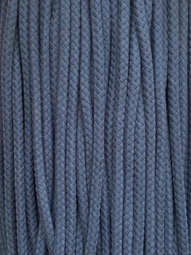 Kordel Baumwolle 8mm rund Schnur Turnbeutel Seil 17 Farben (Jeansblau, 5 m)