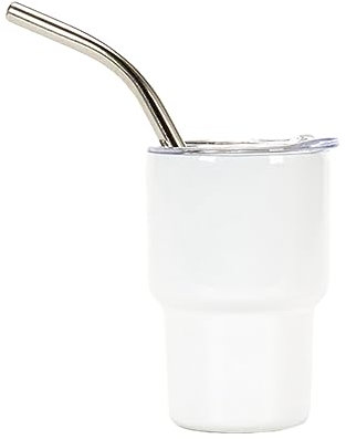 Bicchieri da shot 2023, mini bicchiere da shot in acciaio, con cannucce e coperchi in metallo, infrangibili per conservare bevande quotidiane per bambini e adulti, per bevande all'aperto