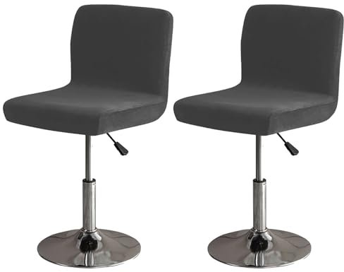 ZRCYXDW Elastisch Samt Barhocker Abdeckung, Barhocker Bezug Weicher Mit Elastischer Unterseite Hussen Für Barhocker Abnehmbarer Barstuhlbezug Mit Rückenlehne Waschbarer-Schwarz-2 Stück