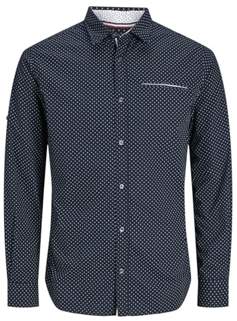 JACK & JONES Herren JJEREMY Detail Shirt LS NOOS 12235969,Sky Captain,L