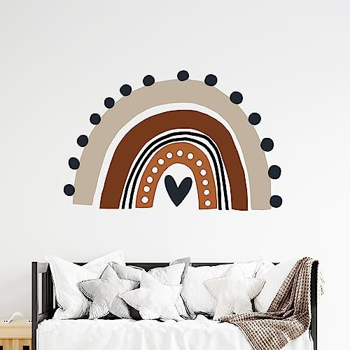 KIDSMOOD - Wandtattoo Kinderzimmer Deko, Wandaufkleber als Dekoration für Babyzimmer, Selbstklebend und rückstandslos Entfernbar, Wandsticker mit Regenbogen Motive für Mädchen und Jungen - 60x44 cm