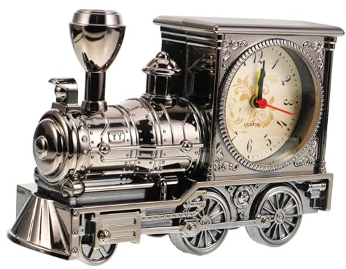 ibasenice Railway Engine Alarm Clock Kreative Desktop-Uhr Für Schlafzimmer Und Wohnräume Witziges Design Material Leicht Und Funktional Für Kinderzimmer