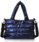 Wedhapy Puffer Einkaufstasche Schulter/Umhängetasche Große Gesteppte Tragetasche Mit Reißverschluss Abnehmbarer Riemen Puffy Tasche Trendige Winter Puffer Geldbörse Gesteppte Puffer Tasche Blau