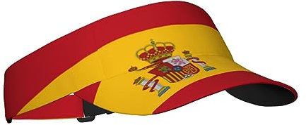 Bandera de España Visera Sombrero Protección Solar para Deportes de Playa Golf Correr Senderismo Unisex Ajustable para Mujeres Hombres Adultos