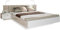 möbelando Bettanlage >Rondino< in Sandeiche/Weiß Glanz - 285,3x87,7x237cm (BxHxT)