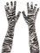 Leoparden-Satin-Stretch-Handschuhe 55cm Volle Finger Lange Thermische Samthandschuhe Zebra-Handschuhe Party Kostüm Dekoration Zubehör für Hochzeit Halloween Karneval Abendhandschuhe