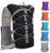 Sac à dos d'hydratation pour course à pied, sangles de poitrine légères et réglables, compatible avec la vessie d'eau de 2 L, sac à dos respirant et réfléchissant pour homme et femme pour randonnée,