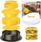 HOOMIL Burgerpresse, 3-in-1 Hamburgerpresse Set, [Spülmaschinenfest] Profi Burger Patty Presse mit 100 Blatt Antihaft Burgerpapier für leckere Hamburger, Patties - Gelb