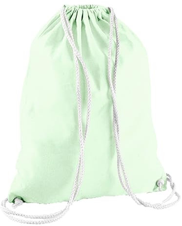 Veproli Baumwoll Turnbeutel Sportbeutel Zuziehbeutel Gymsack Sack Jute Schule Rucksack (Pastel Mint)