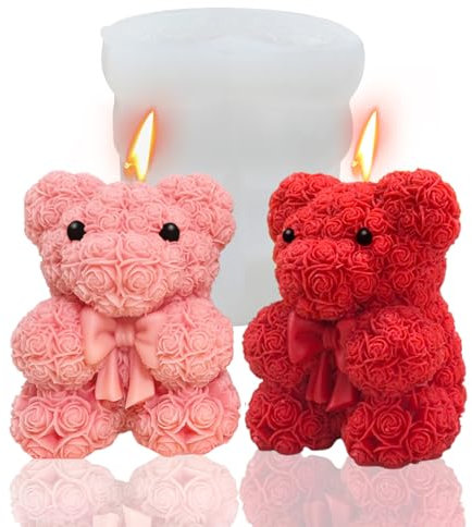 Teddybär silikonformen kerzen zum gießen bär kerzen formen 3d Großer bär kerzen gießen selber machen formen Valentinstag Geburtstagsgeschenk Pralinen Fondant-Kuchendekoration