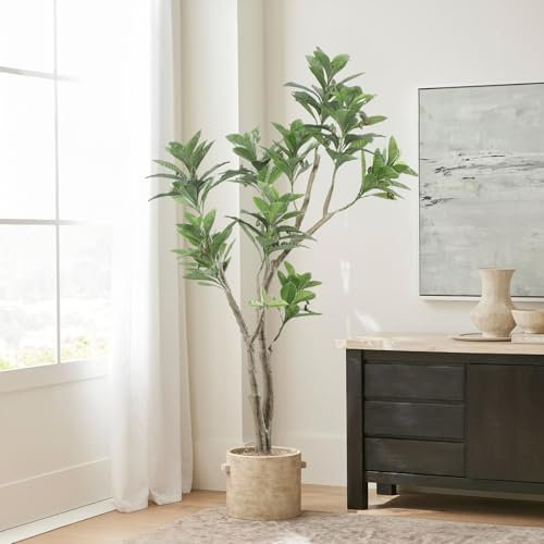 Oc'leaf Olivenbaum Künstlich - 180cm Kunstpflanzen Groß, Kunstpflanze Olivenbaum, Künstliche Pflanzen im Topf, Olivenbaum Deko für Zuhause, Wohnzimmer, Schlafzimmer, Flur, Büro