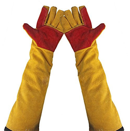Guantes De Soldador De 60 Cm, Guanteletes De Soldador Guantes Para Chimenea Horno De Barbacoa De Alta Temperatura Guantes De Soldador Forrados Largos Guantes De Seguridad Contra Incendios Guantes De