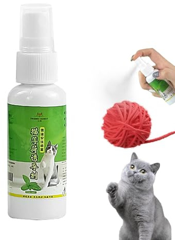 Katzen-Katzenminze-Spray - 50 ml natürliches Katzenspray | Katzen-Katzenminze, verwendet für Katzenspiele, Katzentraining und neues Katzenminze-Spielzeug, Kratzbaum und Katzenbett, Katzenzubehör
