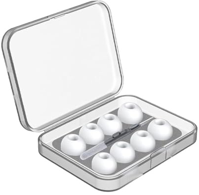 GXGM 9 Stück Ersatz-Ohrstöpsel für AirPods Pro/AirPods Pro 2 mit Geräuschreduzierungsloch Silikon-Ohrstöpselspitzen mit tragbarer Aufbewahrungsbox XS/S/M/L 4 Paar