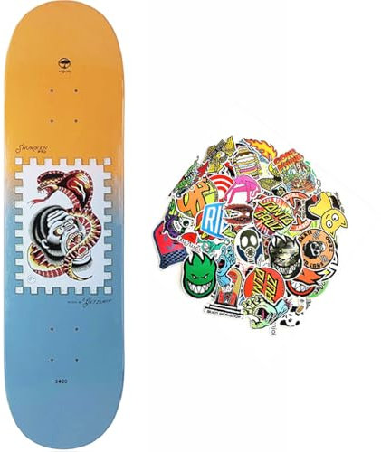 Arbor, professionelles Skateboard Shuriken Deck 8.0 Grip inklusive und 50 Stickern (ARBOR Shuriken Multi, 8.0)