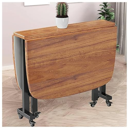 Mesa de cocina plegable de madera, 120 x 70 cm, multifuncional, extensible y plegable móvil