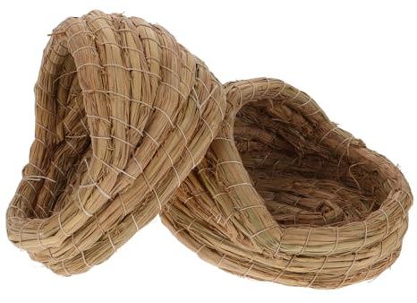 Milisten Geflochtenes Hühnerlege Nest aus Stroh 14cm für Kleine Tiere