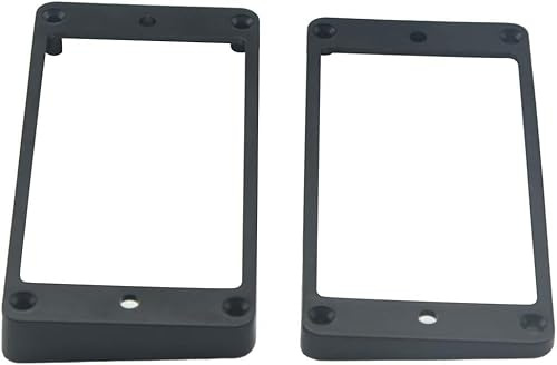 Black Plastic Neck and Bridge Humbucker Pickup Mounting Ring Curved Frame for LP Style Guitar Set of 2