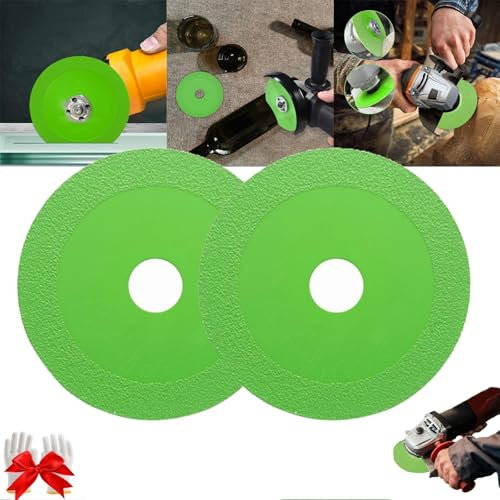 Steinplatten-Schleifscheibe, Steinplatten-Flachschleifklinge, unzerstörbare Scheibe for Winkelschleifer, Fliesen- und Steinplatten-Schneid- und Winkelschleifscheiben, Glas-Trennscheibe(2pcs)