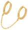 Ohrringe Silber 925 für Damen Mädchen 14K Vergoldet Doppel Piercing Ohrstecker Creolen mit Kette, Hypoallergen Zirkonia Ohrringe Silber Hängend für Mehrere Ohrlöcher Knorpel Ohrringe Set Gold Stil 2