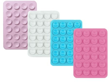 Weenwill Saugnapf für Handys,4 Stück Silikon Handys Saugnapf Halter Hülle,Selbstklebende Halterung,rutschfeste Handy-Saugnapf-Matte,Silikon-Handy-Griff